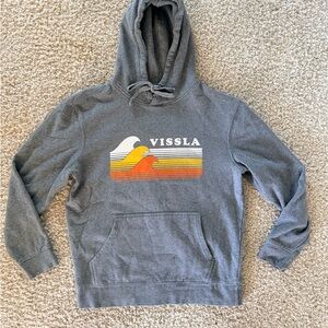 VISSLA Charcoal Hoodie with Colorful Wave Graphic